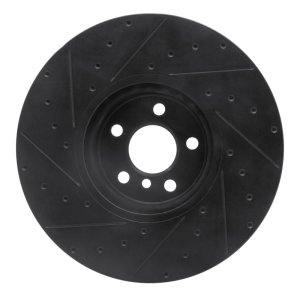 BMW 230I xDrive Brake Rotor (1) - Right Front - R1 Concepts - Drilled & Slotted - Black - `16-`25